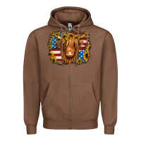 Chestnut 4th of july shaggy cow Zipper Hoodie - Jasminsmagicworld