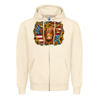 Sandshell 4th of july shaggy cow Zipper Hoodie - Jasminsmagicworld