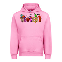 Fuchsia Pink Halloween Teacher Urban Hoodie - RanaPortraitStore