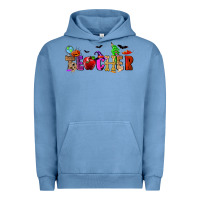 Pigment Pebble Blue Halloween Teacher Urban Hoodie - RanaPortraitStore