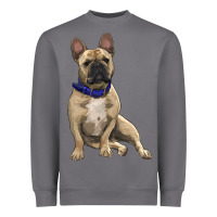 Storm French bulldog with royal blue Heavyweight Sweatshirt - RanaPortraitStore