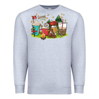 Heather Grey camp coffee drink Premium Sweatshirt - MaliasSmallBusiness
