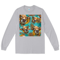 Moon Dust western sunflowers cow seamless pattern Long Sleeve Tee - HRA Design Shop