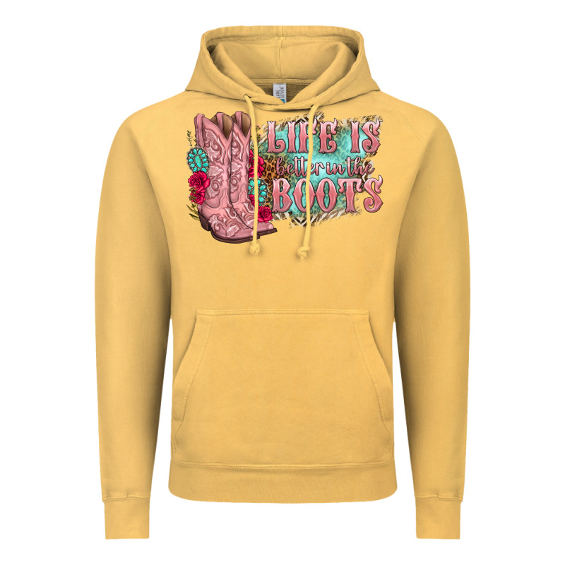 Life Is Better In The Boots Vintage Hoodie by texasbilliewilder | Teevron