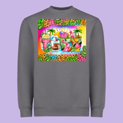 Summer Coffee Cups Heavyweight Sweatshirt Designed By Zillion Design Studio