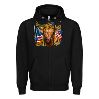 Black 4th of july shaggy cow leopard background Zipper Hoodie - Jasminsmagicworld