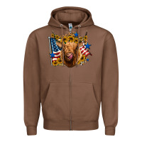 Chestnut 4th of july shaggy cow leopard background Zipper Hoodie - Jasminsmagicworld