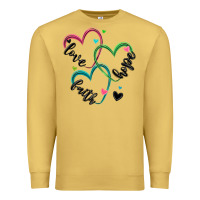 Antique Gold faith hope love Premium Sweatshirt - MaliasSmallBusiness