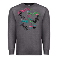 Charcoal Heather faith hope love Premium Sweatshirt - MaliasSmallBusiness