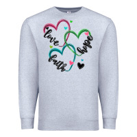 Heather Grey faith hope love Premium Sweatshirt - MaliasSmallBusiness
