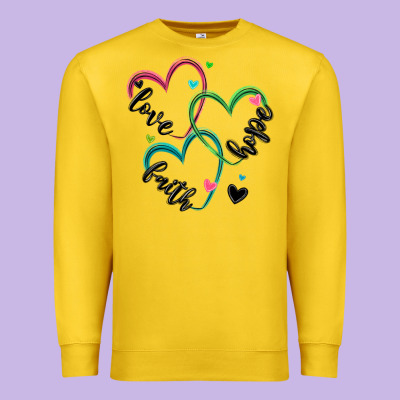 Faith Hope Love Premium Sweatshirt Designed By Maliassmallbusiness