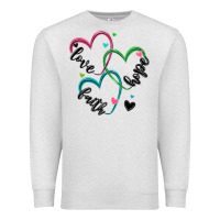 Oatmeal Heather faith hope love Premium Sweatshirt - MaliasSmallBusiness