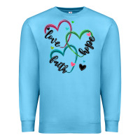 Ocean Blue faith hope love Premium Sweatshirt - MaliasSmallBusiness