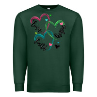 Sports Green faith hope love Premium Sweatshirt - MaliasSmallBusiness