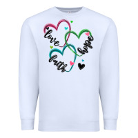 White faith hope love Premium Sweatshirt - MaliasSmallBusiness