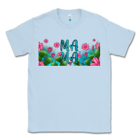 Dusty Blue cactus and flowers mama libbey glass Classic Tee - HRA Design Shop