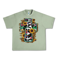 Oil Green western cross Urban Heavy Tee - RanaPortraitStore