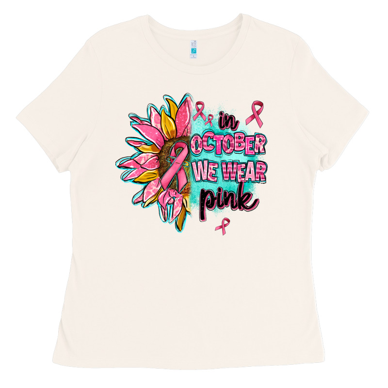 Sunflower In October We Wear Pink Ladies Tee by AdoDesignShop | Teevron
