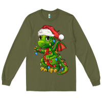 Army Green Christmas Cute Dragon Long Sleeve Tee - FaDigitalArtStudio
