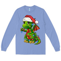Colony Blue Christmas Cute Dragon Long Sleeve Tee - FaDigitalArtStudio