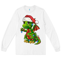 White Christmas Cute Dragon Long Sleeve Tee - FaDigitalArtStudio