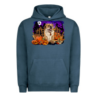Pigment Midnight Navy Halloween english bulldog Urban Hoodie - RanaPortraitStore