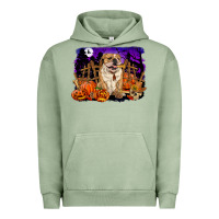 Pigment Oil Green Halloween english bulldog Urban Hoodie - RanaPortraitStore