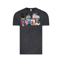 Vintage Black cat coffee cups Vintage Tee - Zillion Design Studio