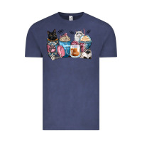 Vintage Denim cat coffee cups Vintage Tee - Zillion Design Studio