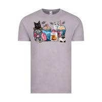 Vintage Zinc cat coffee cups Vintage Tee - Zillion Design Studio