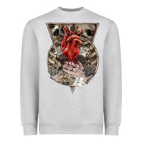 Heather Grey Flower Skeleton Heavyweight Sweatshirt - RanaPortraitStore