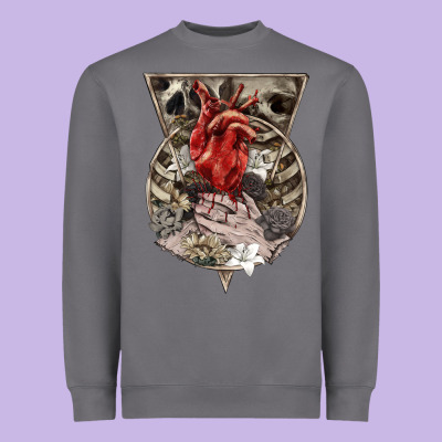 Heavyweight Sweatshirt Flower Skeleton