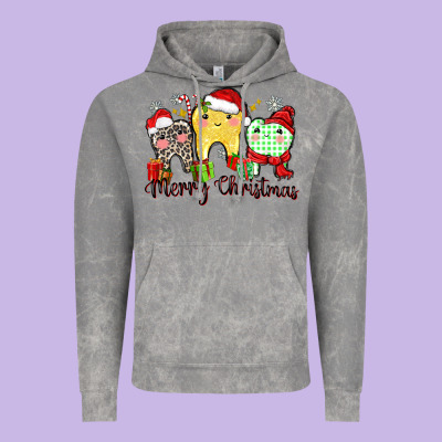Merry Christmas Tooth Vintage Hoodie Designed By Zillion Design Studio