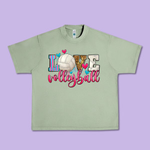 Love Volleyball Urban Heavy Tee Designed By Zillion Design Studio