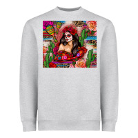 Heather Grey mexico girl serape Heavyweight Sweatshirt - Zillion Design Studio