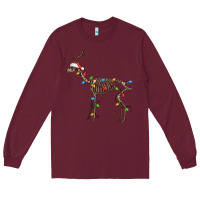 Burgundy christmas deer skeleton Long Sleeve Tee - FaDigitalArtStudio