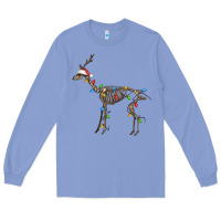 Colony Blue christmas deer skeleton Long Sleeve Tee - FaDigitalArtStudio