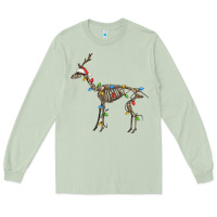 Matcha christmas deer skeleton Long Sleeve Tee - FaDigitalArtStudio