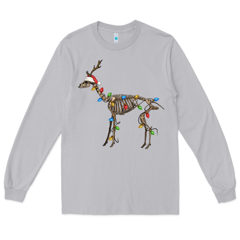 Christmas Deer Skeleton Long Sleeve Tee by FaDigitalArtStudio | Teevron
