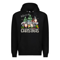Black merry christmas gnomes truck Premium Hoodie - MaliasSmallBusiness