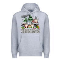 Heather Grey merry christmas gnomes truck Premium Hoodie - MaliasSmallBusiness