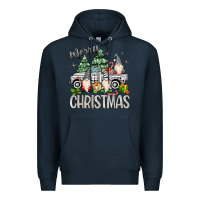 Navy merry christmas gnomes truck Premium Hoodie - MaliasSmallBusiness