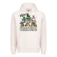 Pale Pink merry christmas gnomes truck Premium Hoodie - MaliasSmallBusiness