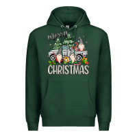 Sports Green merry christmas gnomes truck Premium Hoodie - MaliasSmallBusiness