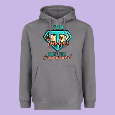 I'm A Teacher What's Your Superpower Cowhide Heavyweight Hoodie Designed By Jasminsmagicworld
