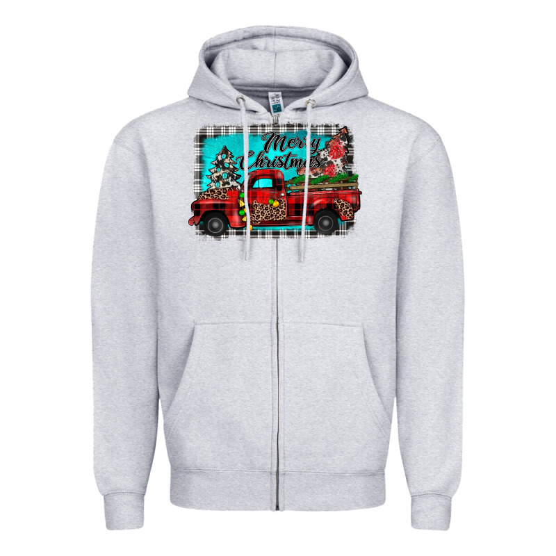 Truck Merry Christmas Zipper Hoodie by JahusDesignShop | Teevron