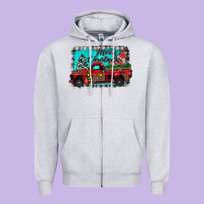 Truck Merry Christmas Zipper Hoodie Designed By Jahusdesignshop