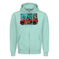 Seafoam truck merry christmas Zipper Hoodie - JahusDesignShop