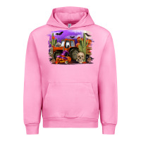 Fuchsia Pink Halloween tractor Urban Hoodie - RanaPortraitStore