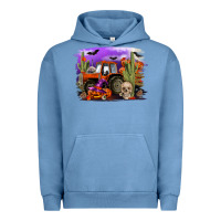 Pigment Pebble Blue Halloween tractor Urban Hoodie - RanaPortraitStore